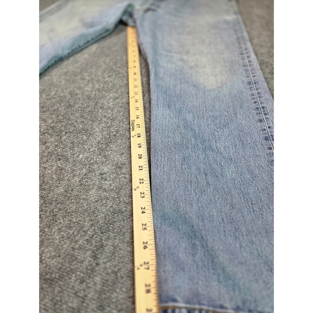 Vintage Levi's 501 Jeans Mens 37x29 Light Wash Blue Button Fly Straight Leg